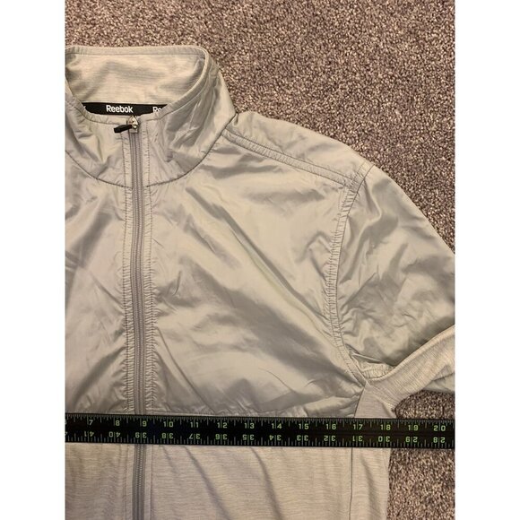 Reebok Mens Speedwick Jacket Size S Gray Full Zip Activewear Pockets Stretch GUC - Picture 8 of 11